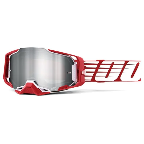 100 Percent Armega Oversized Deep Red Mirror Lens Goggles