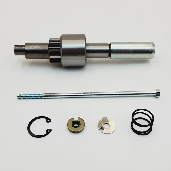 10-Tooth Starter Drive Jackshaft Assembly 1994-2006 Harley Evolution/Twin Cam Electra Glide, Tour Glide, Road Glide, Street Glide, Road King, Softail, Dyna, FXR - Pinion Gear, Coupling, Jackshaft & Coupling, Spring, Bolt/Lock Plate, Retaining Clip