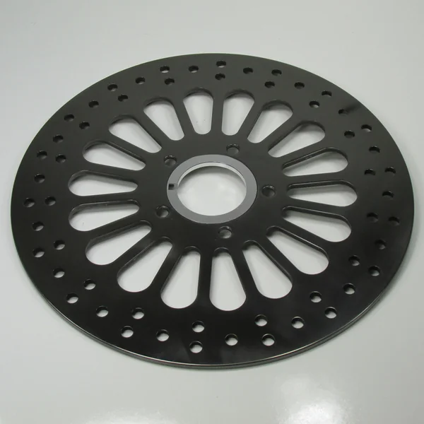 11.5" Front Disc Brake Rotor - Black, Drilled, For 1984-2007 Harley Davidson Big Twin and Sportsters, Replaces Harley Part #44136-92 44156-00