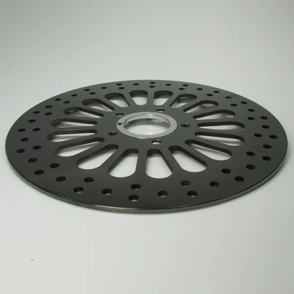 11.5" Front Disc Brake Rotor - Black, Drilled, For 1984-2007 Harley Davidson Big Twin and Sportsters, Replaces Harley Part #44136-92 44156-00 - Image 3