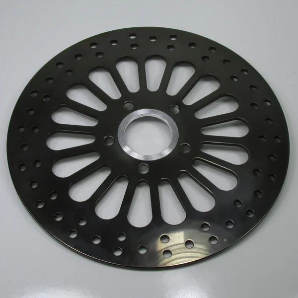 11.5” Rear Disc Brake Rotor - Black, Drilled, For 1981-Later Harley Big Twin and 1979-Later Harley Sportster, Replaces Harley Davidson Pt# 41789-92 41797-00