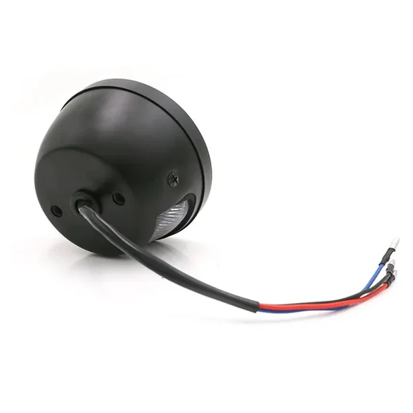 12v Black Round Motorcycle Tail Light LED with Number Plate Illuminator Red Lens - Image 3