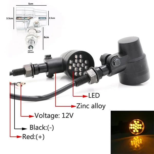 12V LED Metal Black Indicator Set - Image 8