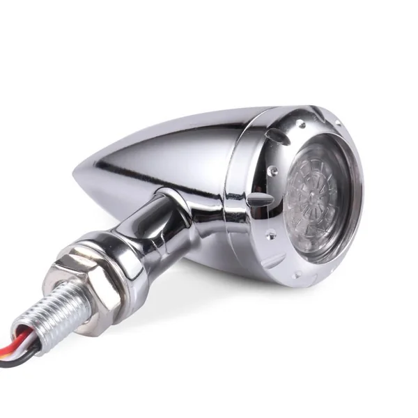 12V LED Metal Chrome Bullet Style Indicator Set - Image 5