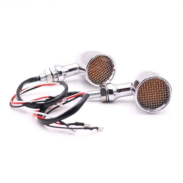 12V LED Metal Chrome Indicator Set (Bullet Stye With Mesh) - Image 2