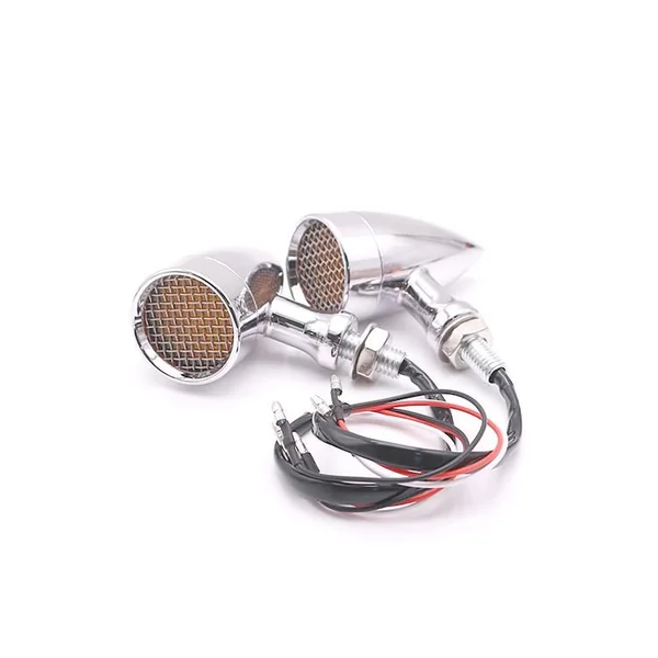 12V LED Metal Chrome Indicator Set (Bullet Stye With Mesh) - Image 4
