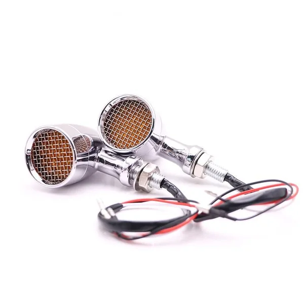 12V LED Metal Chrome Indicator Set (Bullet Stye With Mesh) - Image 7