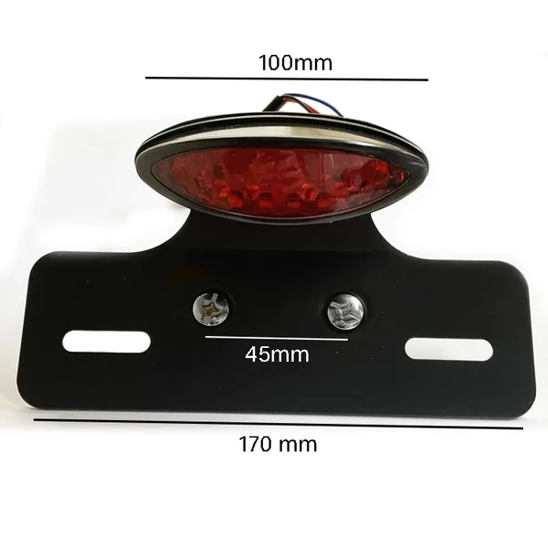 12V LED Rear Cat Eye Stop & Tail Light With Number Plate Bracket - Image 2
