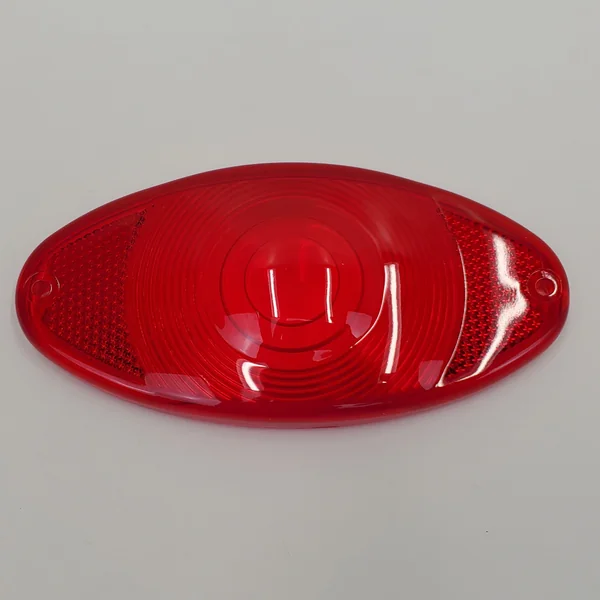 1939-1948 Harley Cat Eye Tail Light Replacement RED Plastic Lens - Replaces HD# 68090-39T - Image 2