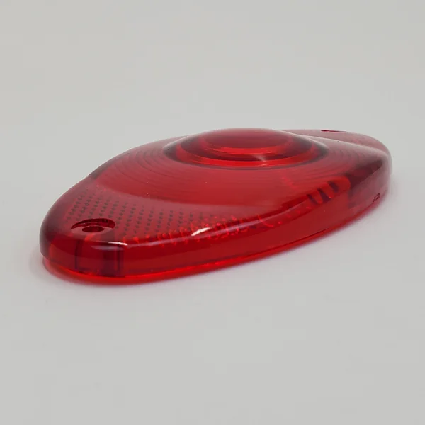 1939-1948 Harley Cat Eye Tail Light Replacement RED Plastic Lens - Replaces HD# 68090-39T - Image 3