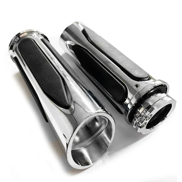 1 Inch 25mm Chrome Motorcycle Handlebar Grips Fit For Harley - Image 2