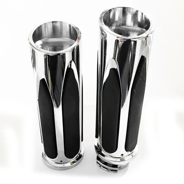 1 Inch 25mm Chrome Motorcycle Handlebar Grips Fit For Harley - Image 3