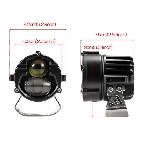 2 Pcs Motorcycle Motorbike Driving Spot Lights Fog Headlight Lamp Light - Image 2