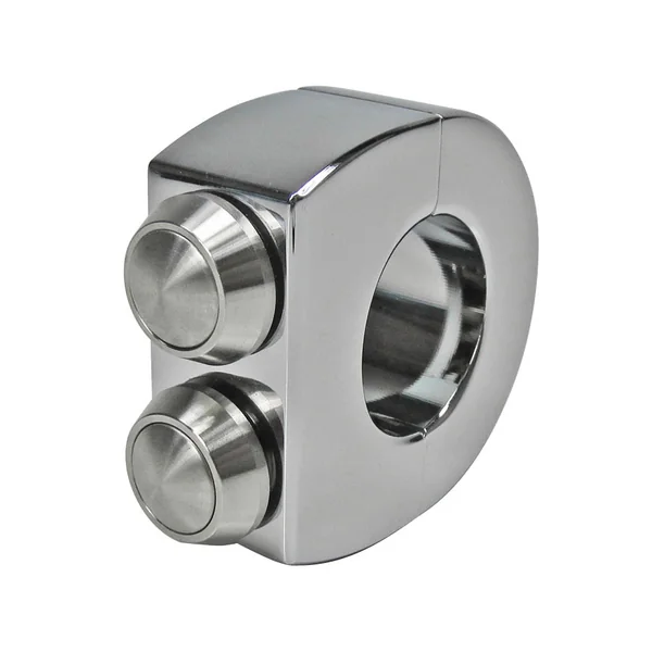 2-Button Switch Block for 1" Handlebars - Chrome Billet Aluminum - Internally Wire Horn and Starter Switches