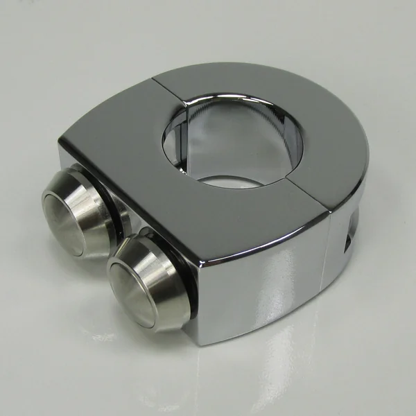 2-Button Switch Block for 1" Handlebars - Chrome Billet Aluminum - Internally Wire Horn and Starter Switches - Image 6