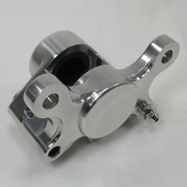 2-Piston Billet Aluminum Brake Caliper with Pads - Vintage Design - Polished or Chrome - Image 4