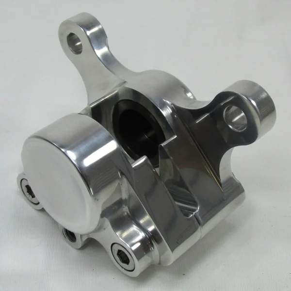 2-Piston Billet Aluminum Brake Caliper with Pads - Vintage Design - Polished or Chrome - Image 5