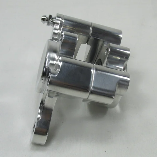 2-Piston Billet Aluminum Brake Caliper with Pads - Vintage Design - Polished or Chrome - Image 6