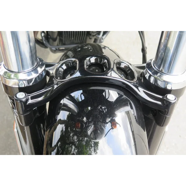 39mm Fork Brace and Fender Support Mount - Gloss Black - For 2010 and Up Harley Sportster 48 XL and 1200X Models - Image 2