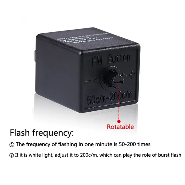 3 Pin 0.1-150W Can FM Adjustable Reply Flasher For 12V Universal Motorcycle/Car