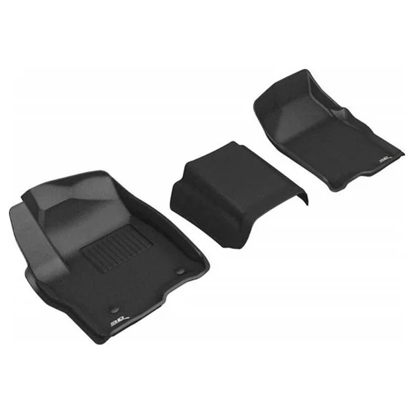 3D MAXpider Kagu All-Weather Front Floor Liners, 3pc, Black2019-2023 Silverado - GMC Sierra 1500 Crew Cab w/ Bench Seats