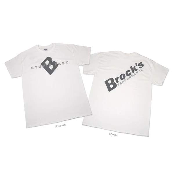 3XL Brock's Shirt White w/ Gray Logo
