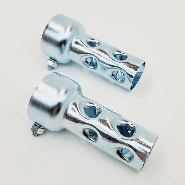 4” SHORT Exhaust Baffle for 2" OD Exhaust Pipes & Mufflers – Noise Reducer/Silencer - SOLD AS A PAIR w/Mounting Nut & Bolt – Galvanized Steel – Motorcycle, Harley, Chopper, Bobber, Cafe Racer