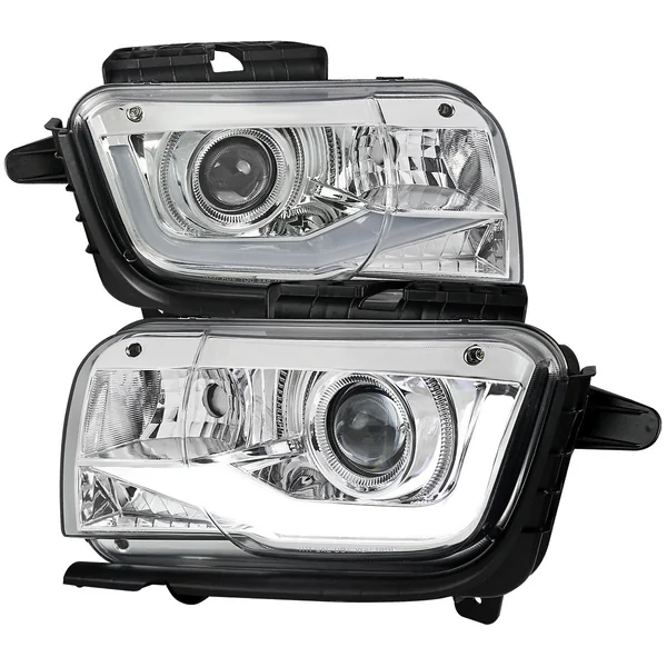 5th Gen Camaro Projector Headlights w/ LED Bar, Chrome Housing2010-2013 Camaro w/o HID Headlights