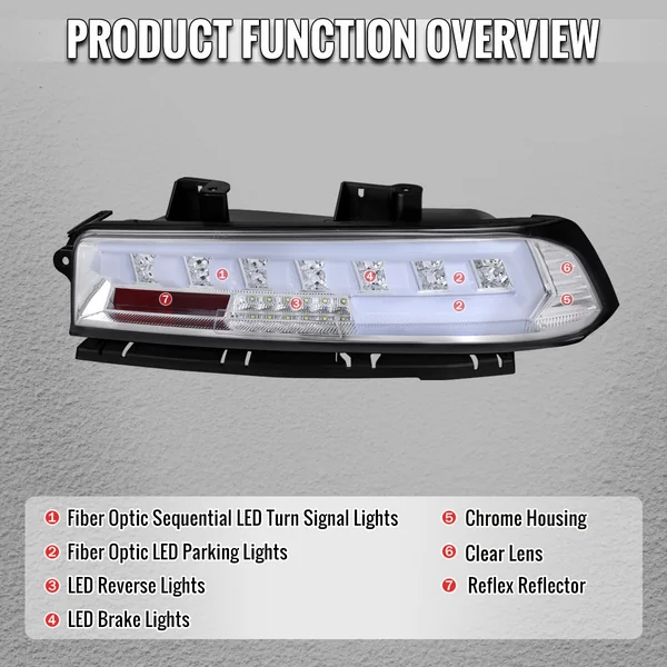 5th Gen Camaro Red LED Sequential Tail Lights, Chrome Housing2014-2015 Camaro w/ Factory LED Tail Lights - Image 9