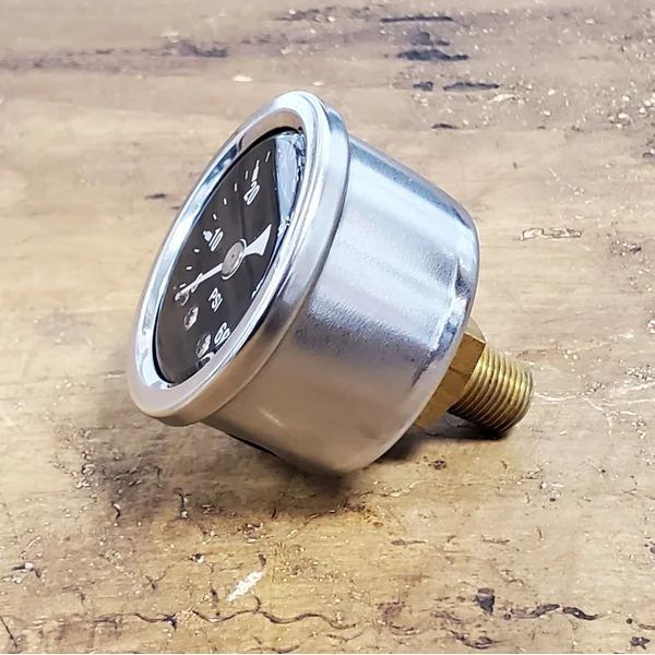 60 psi Motorcycle Oil Pressure Gauge - Shock Proof and Liquid Filled with 1/8” NPT Fitting for Harleys - Black Gauge Face - Image 4