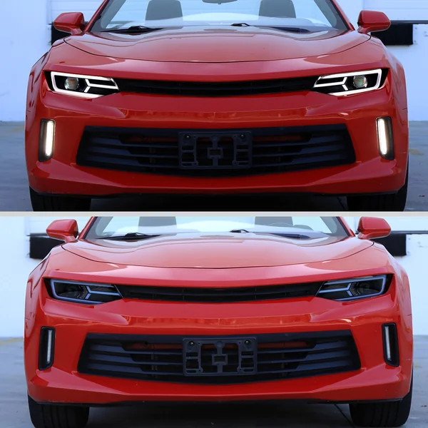 6th Gen Camaro Projector Headlights w/ LED Bar & Sequential Turn Signal, Chrome Housing w/ Smoked Lens2016-2018 Camaro w/o HID Headlights - Image 2