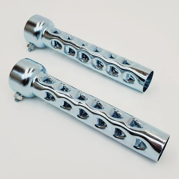 8” LONG Exhaust Baffle for 2" OD Exhaust Pipes & Mufflers – Noise Reducer/Silencer - SOLD AS A PAIR w/Mounting Nut & Bolt – Galvanized Steel – Motorcycle, Harley, Chopper, Bobber, Cafe Racer