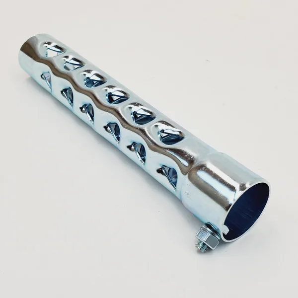 8” LONG Exhaust Baffles for 1-1/2" OD Exhaust Pipes & Mufflers – Noise Reducer/Silencer - SOLD AS A PAIR w/Mounting Nuts & Bolts – Galvanized Steel – Motorcycle, Harley, Chopper, Bobber, Cafe Racer - Image 2