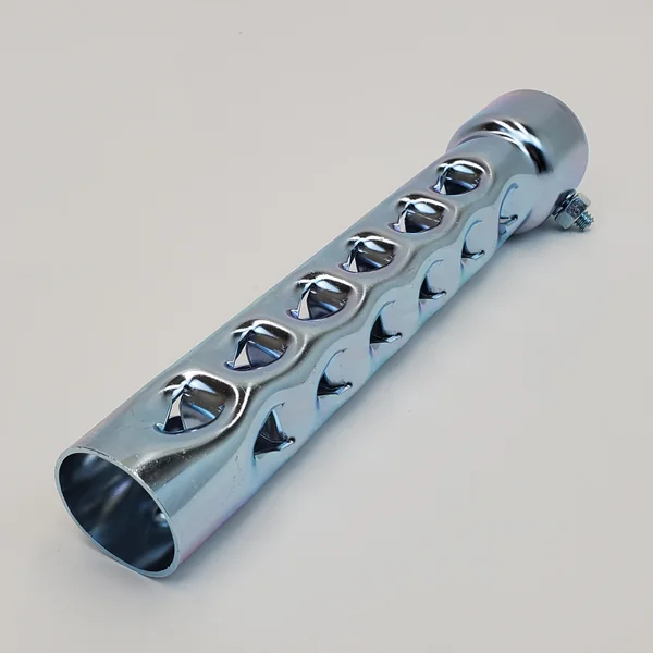 8” LONG Exhaust Baffles for 1-3/4" OD Exhaust Pipes & Mufflers – Noise Reducer/Silencer - SOLD AS A PAIR w/Mounting Nuts & Bolts – Galvanized Steel – Motorcycle, Harley, Chopper, Bobber, Cafe Racer - Image 4