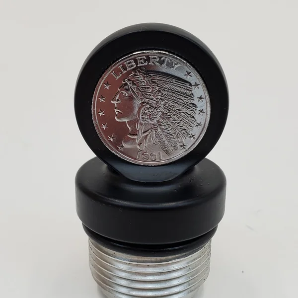 Aeromach CI-1048BX Matte Black Billet Oil Dipstick With Chrome, Gold or Antique Nickel Coin - Fits 2020+ Indian Challenger & Pursuit Models with 108" PowerPlus Engine - Made in USA - Image 11