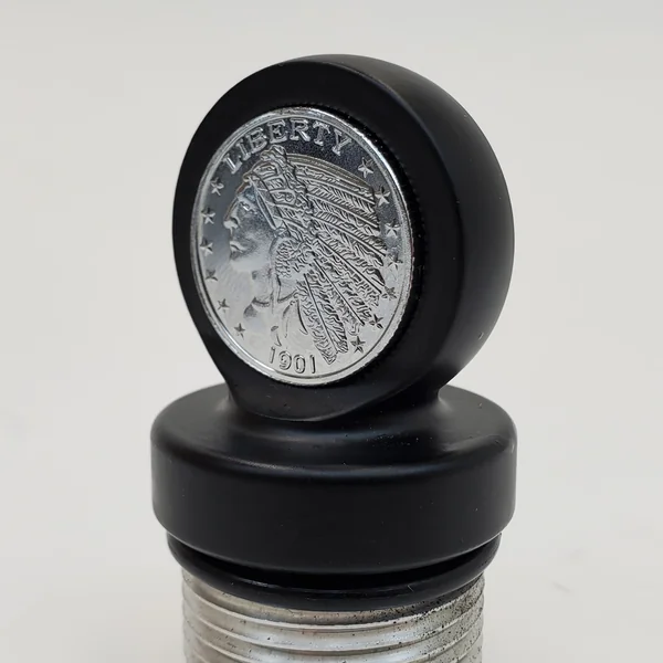 Aeromach CI-1048BX Matte Black Billet Oil Dipstick With Chrome, Gold or Antique Nickel Coin - Fits 2020+ Indian Challenger & Pursuit Models with 108" PowerPlus Engine - Made in USA - Image 12