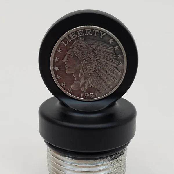 Aeromach CI-1048BX Matte Black Billet Oil Dipstick With Chrome, Gold or Antique Nickel Coin - Fits 2020+ Indian Challenger & Pursuit Models with 108" PowerPlus Engine - Made in USA - Image 7