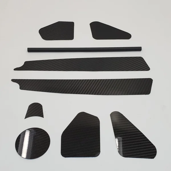Aeromach® CI-1056 9-Piece Carbon Fiber Trim Kit for 2015+ Indian Scout Models - Frame, Neck, Belt Cover & Radiator Cover Inserts with a Shift Rod Cover - Real Carbon Fiber Made In The USA - Image 2