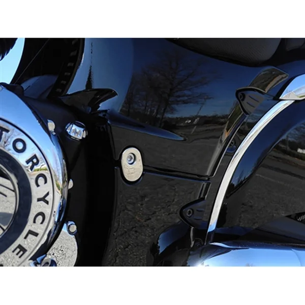 Aeromach® CI-3010C Chrome Passenger Peg Mount Covers for 2014-2024 Indian Chief, Chieftain & Springfield Models - SOLD AS A PAIR - Made in USA - Image 2