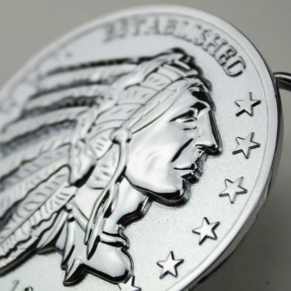 Aeromach® CI-6000C Indian Head Coin Metal Belt Buckle "Established 1901" - Chrome - Image 2