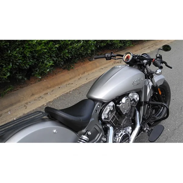 Aeromach® Retro 7/8" Handlebars w/ 1" Riser Adapters for 2014-Up Indian Scouts - Gloss Black - Made in USA - Image 2