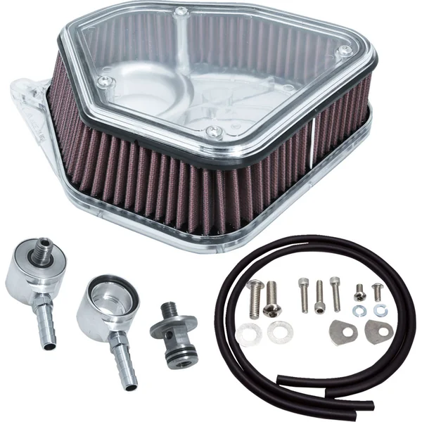 Alloy Art Boom Box Air Cleaner Kit for 2017-2023 Harley M8 - Clear Cover