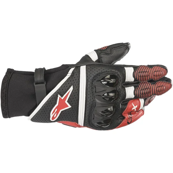 Alpinestars GP-X V2 Leather Gloves - Black/White/Red