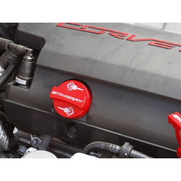 American Brother Designs Oil Fill Cap, Stingray Logo w/ Thin Waist, Color Options2014-2019 C7 Corvette Stingray - Image 2