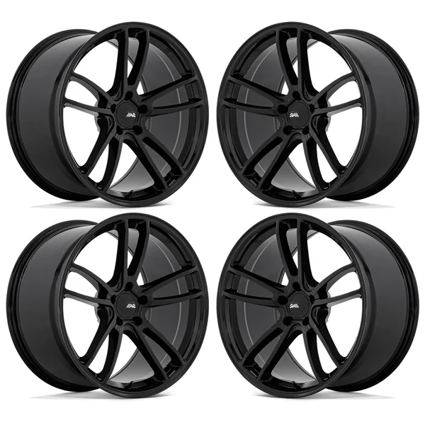 American Racing Mach Five Wheel Set, Gloss Black, 19x9 +30/20x11 +502015-2026 Ford Mustang