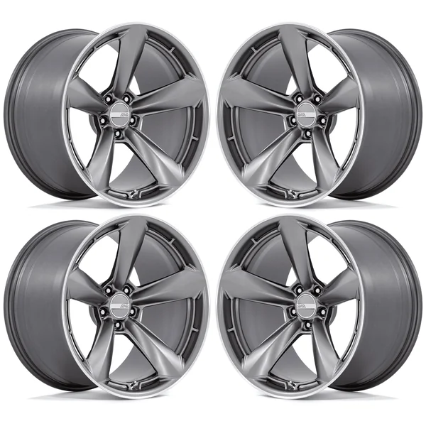 American Racing TTF Wheel Set, Matte Anthracite w/Machined Lip, 20x9.52015-2026 Ford Mustang