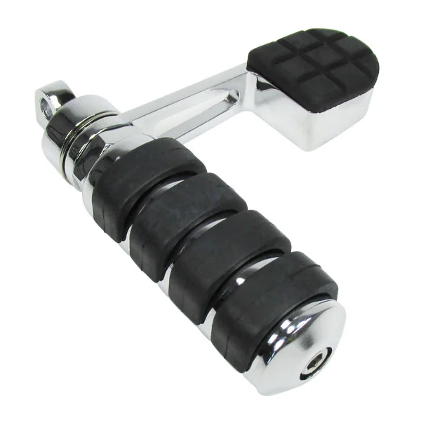 Anti-Vibration Foot Rests with Heel Supports - Chrome, Sold As A Pair, For Use with Most Harley Davidson Models