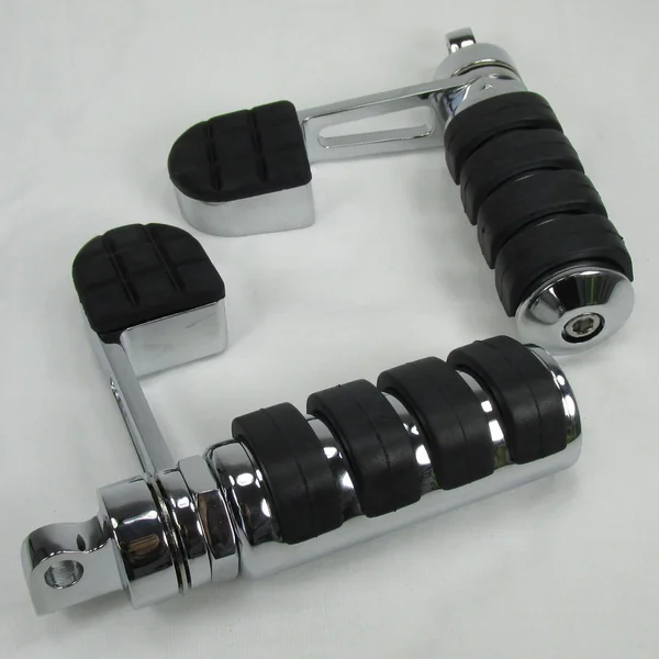 Anti-Vibration Foot Rests with Heel Supports - Chrome, Sold As A Pair, For Use with Most Harley Davidson Models - Image 2