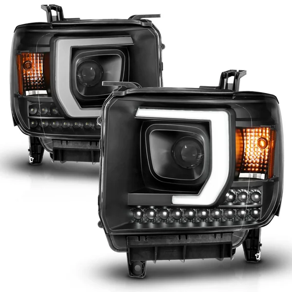 ANZO Projector Headlights, Black Housing/Clear Lens2014-2015 GMC Sierra 1500