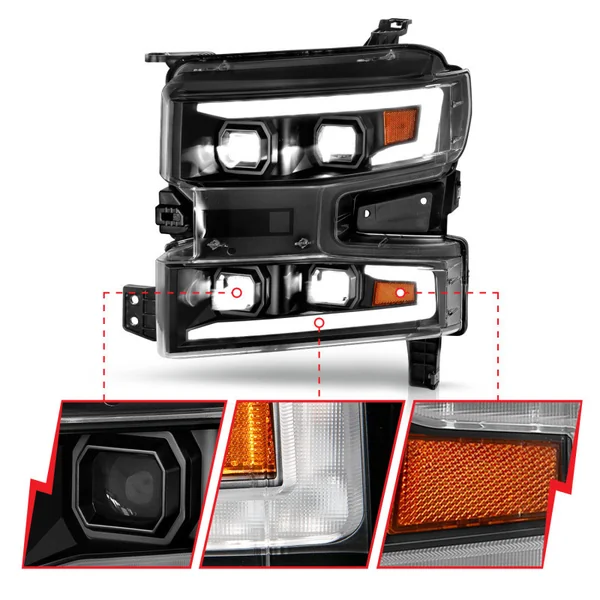 ANZO Projector Plank Style Headlight, Passenger Side2019-2021 Silverado 1500 - Image 2
